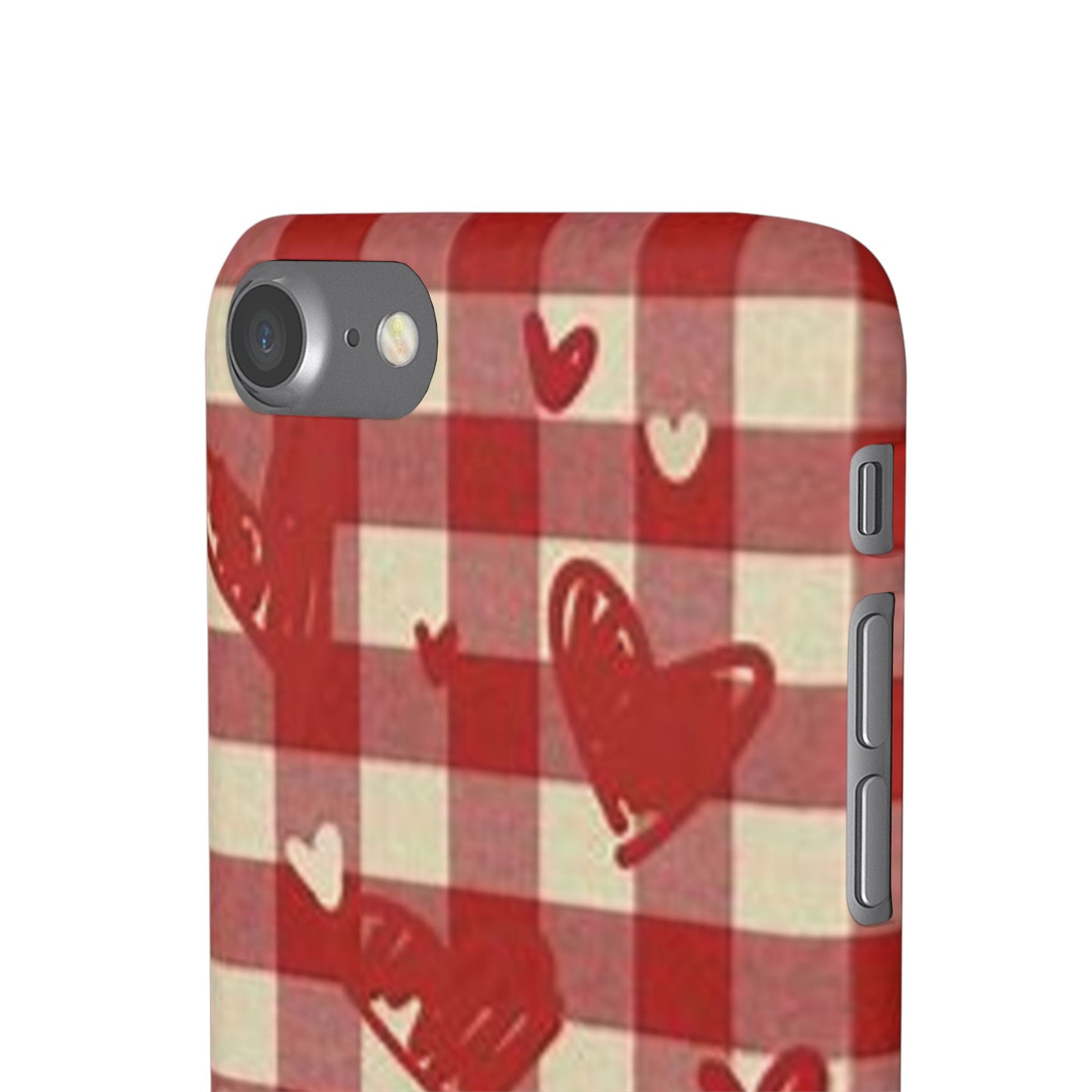 red plaid hearts phone case