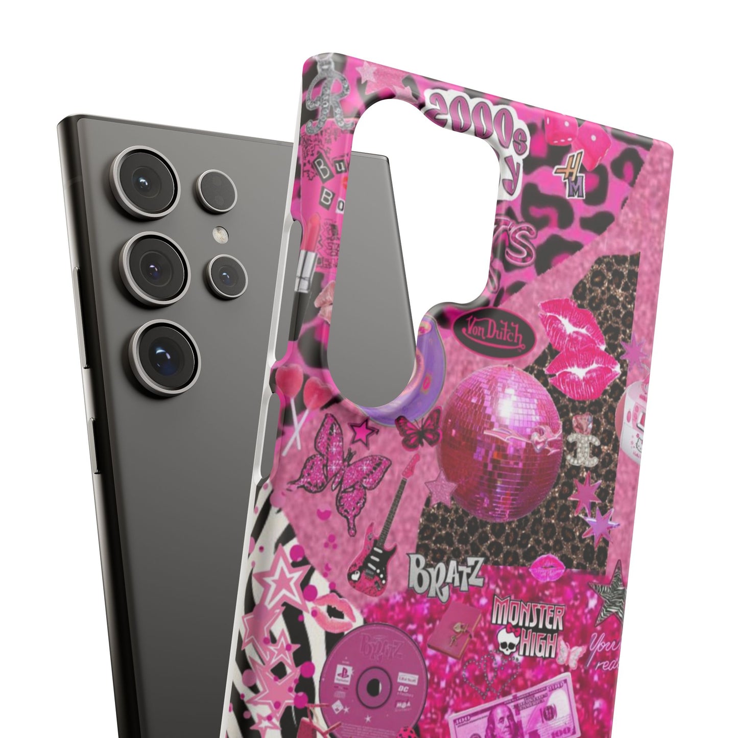 y2k trashy pink phone case