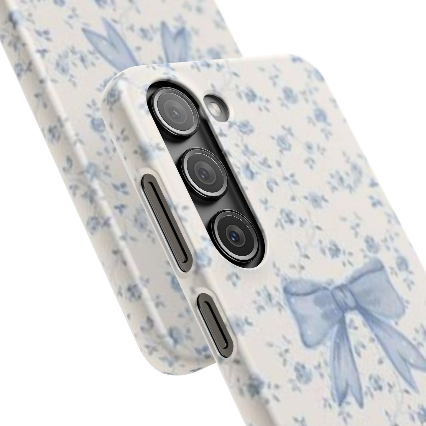 blue flowers and bow phone case