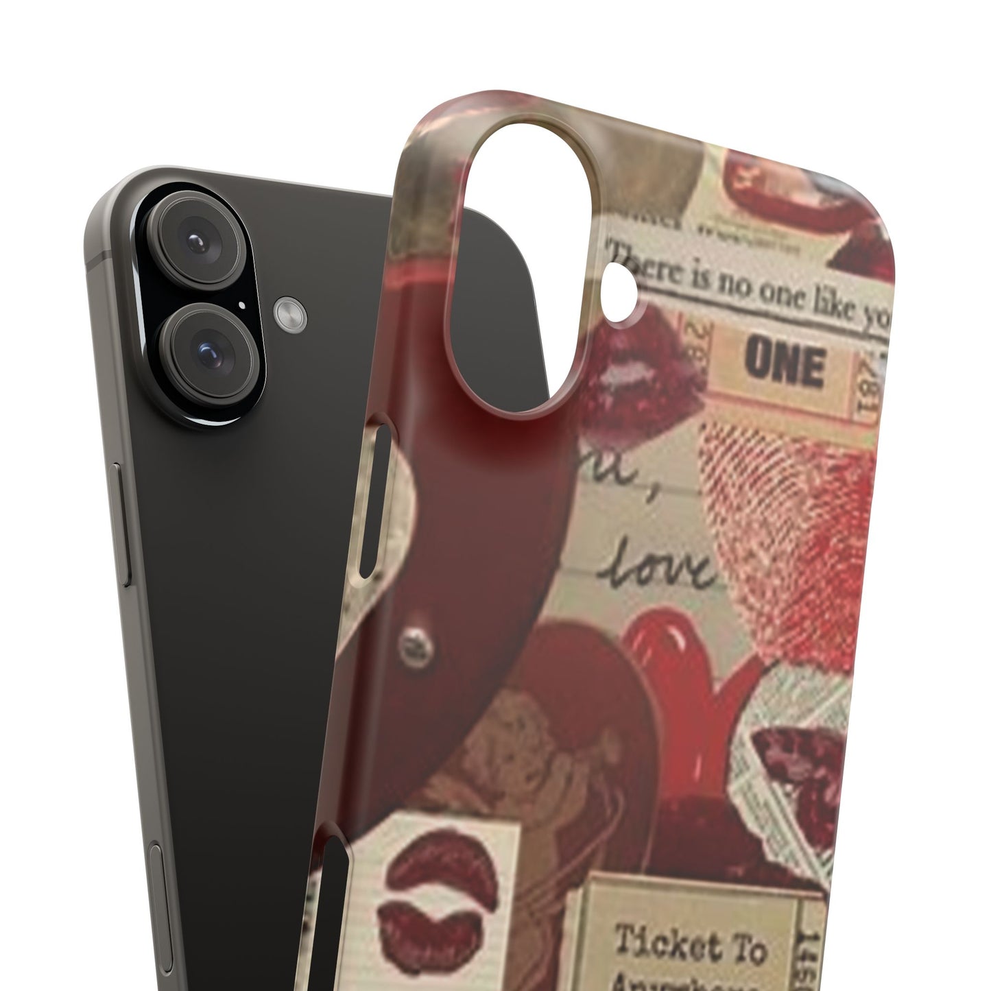 red collage phone case