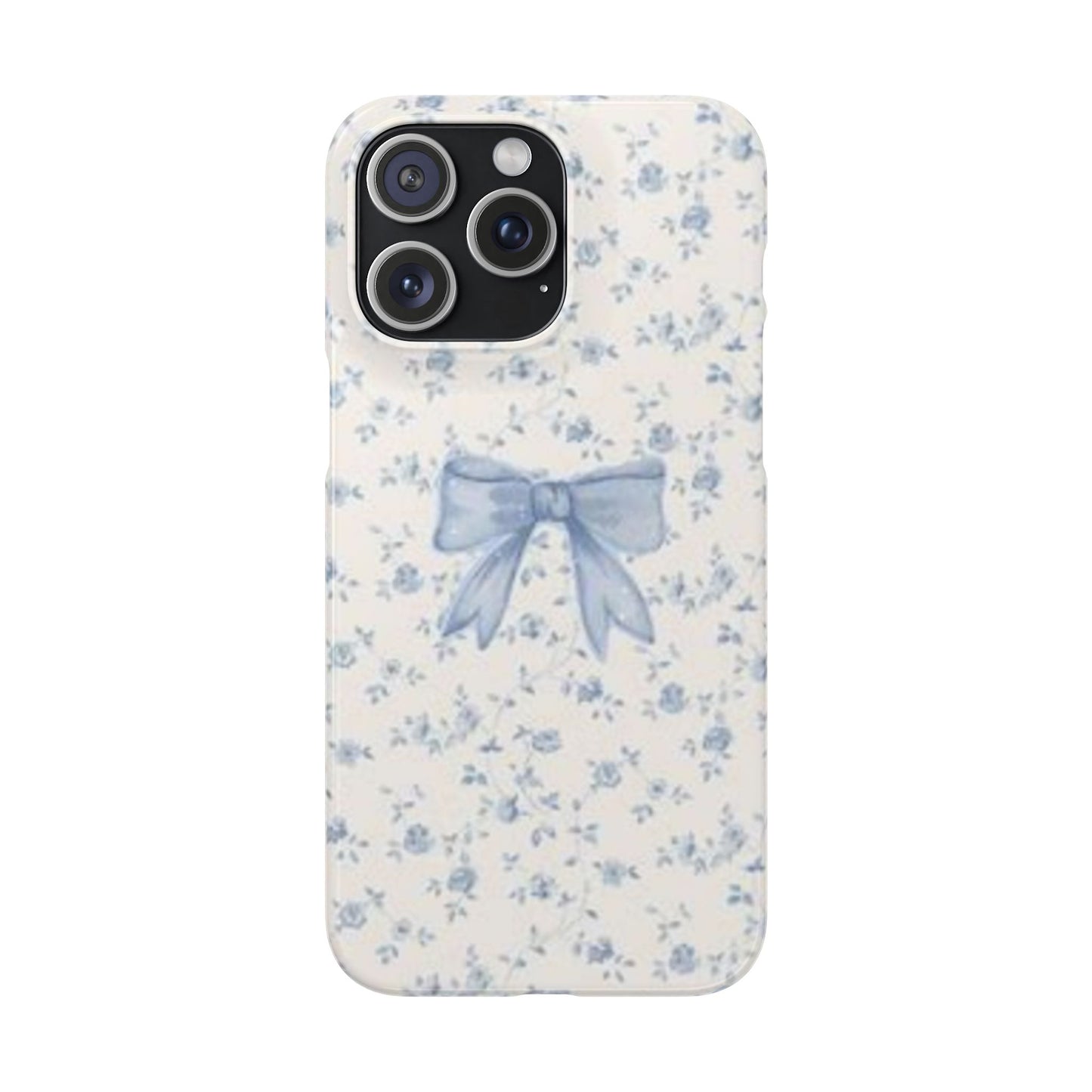 blue flowers and bow phone case