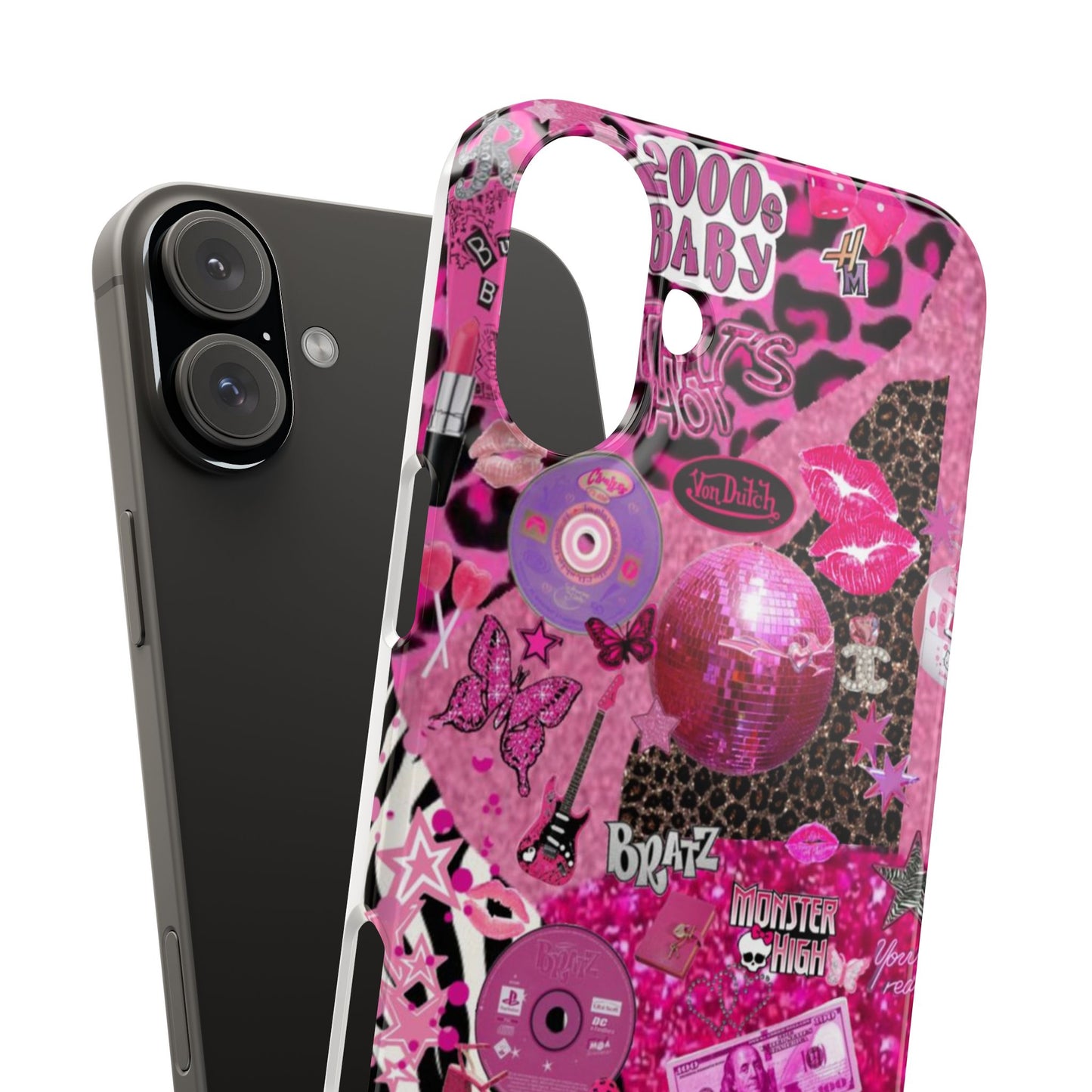 y2k trashy pink phone case