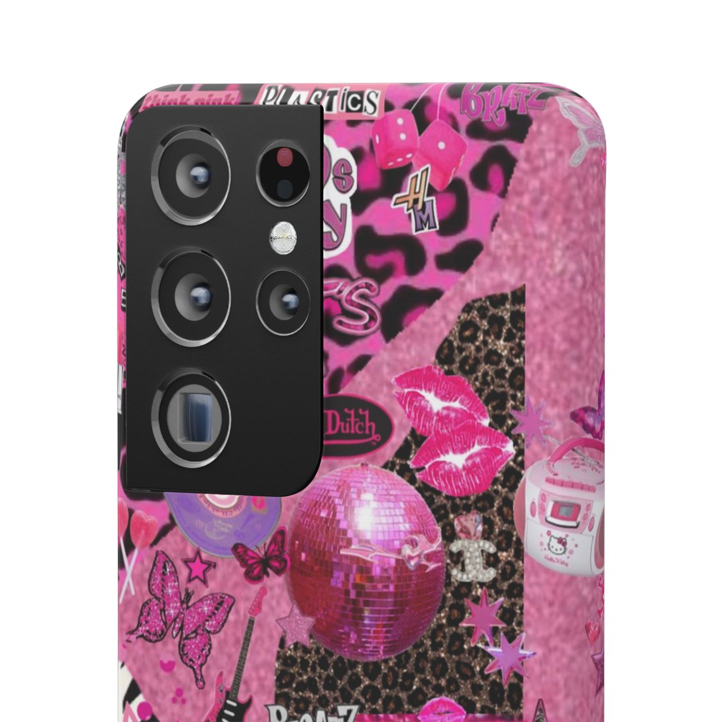 y2k trashy pink phone case