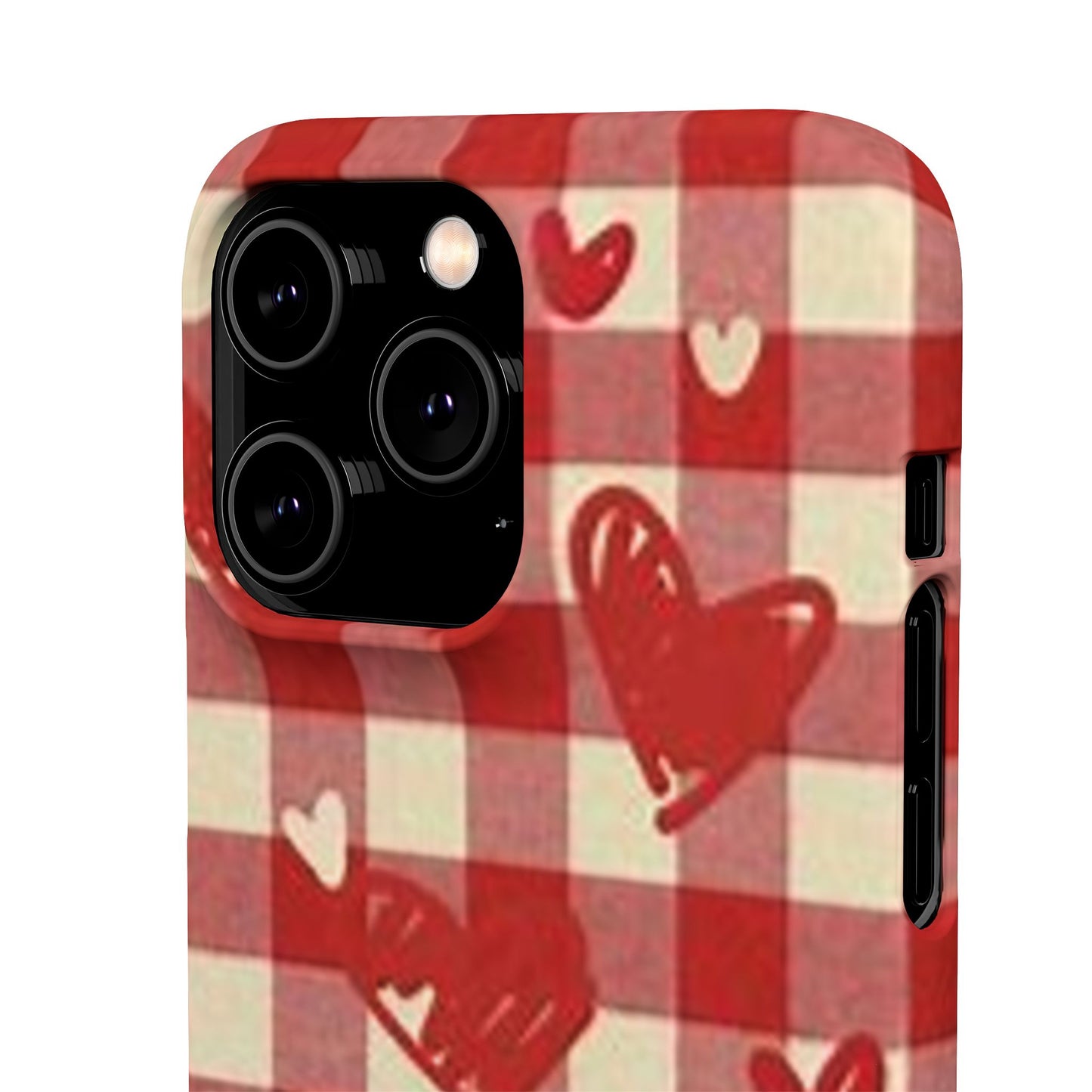 red plaid hearts phone case