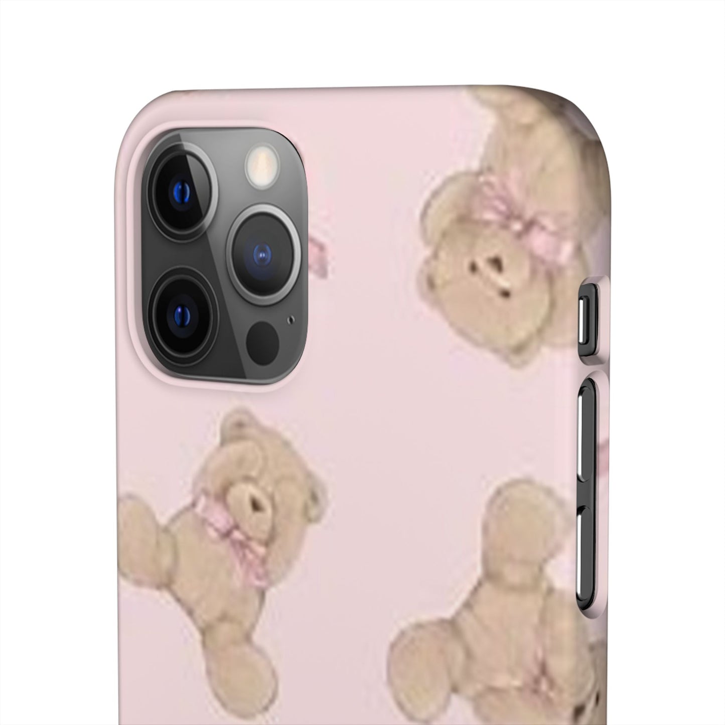 pink background teddy bear phone case