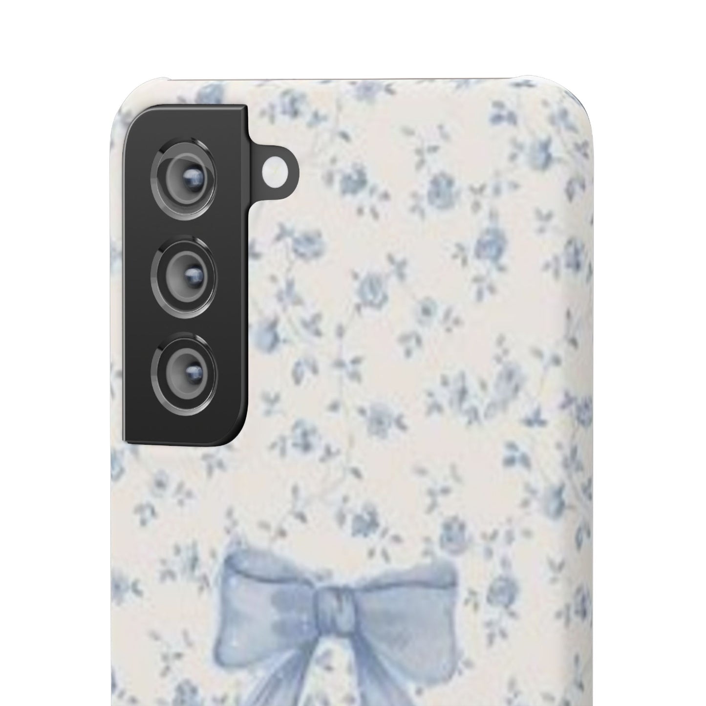 blue flowers and bow phone case