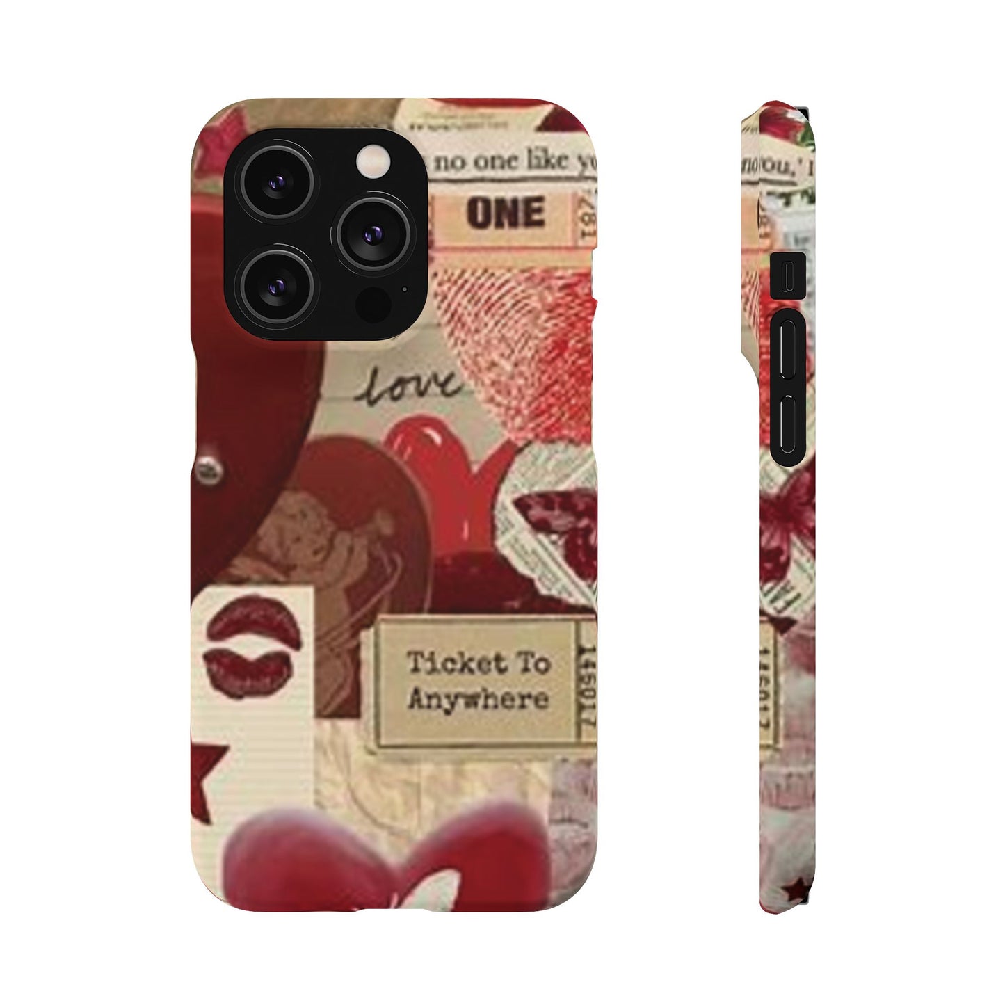 red collage phone case