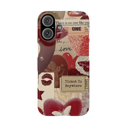 red collage phone case