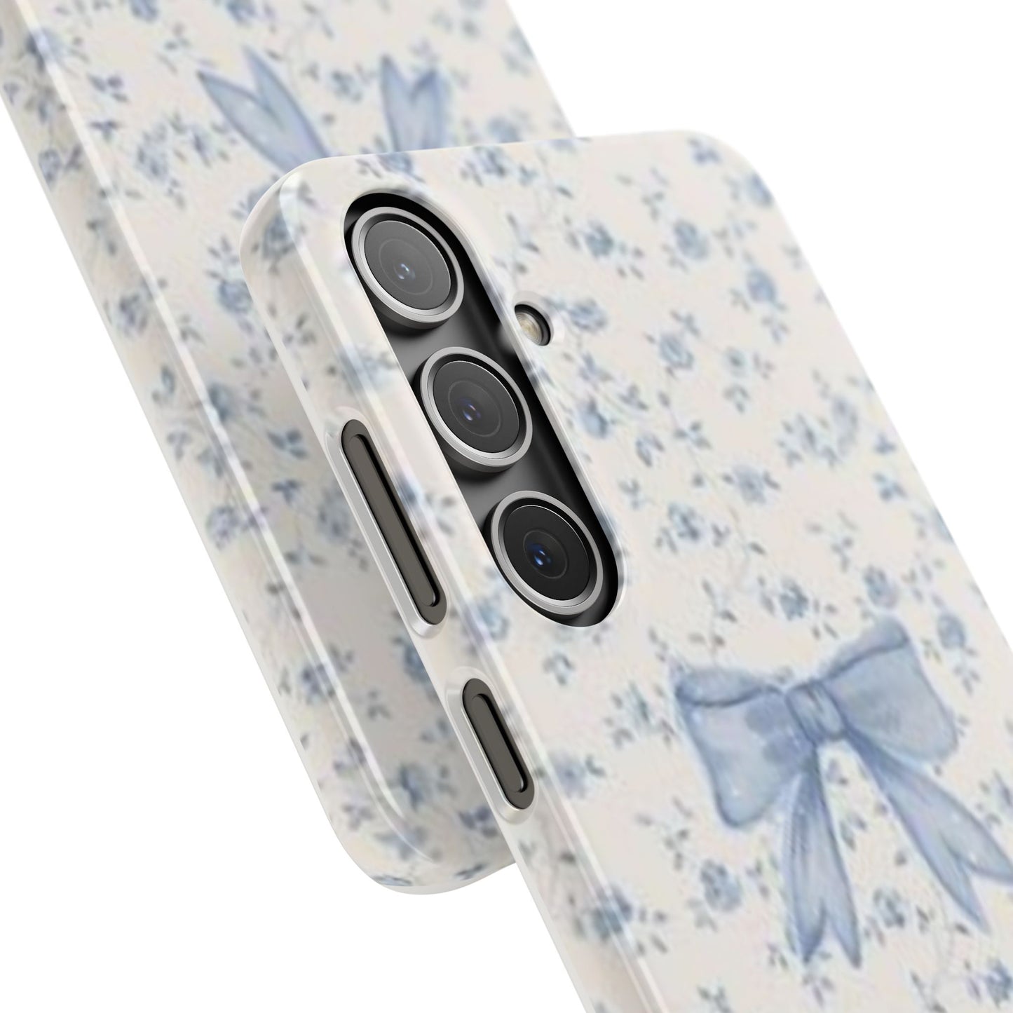 blue flowers and bow phone case