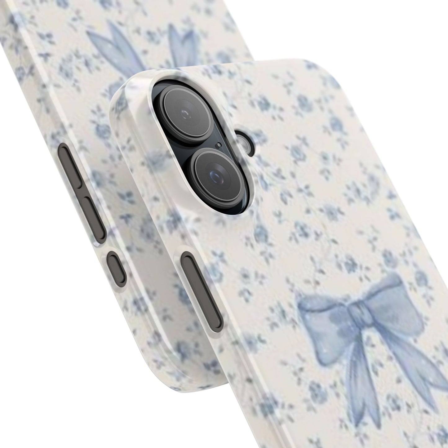 blue flowers and bow phone case