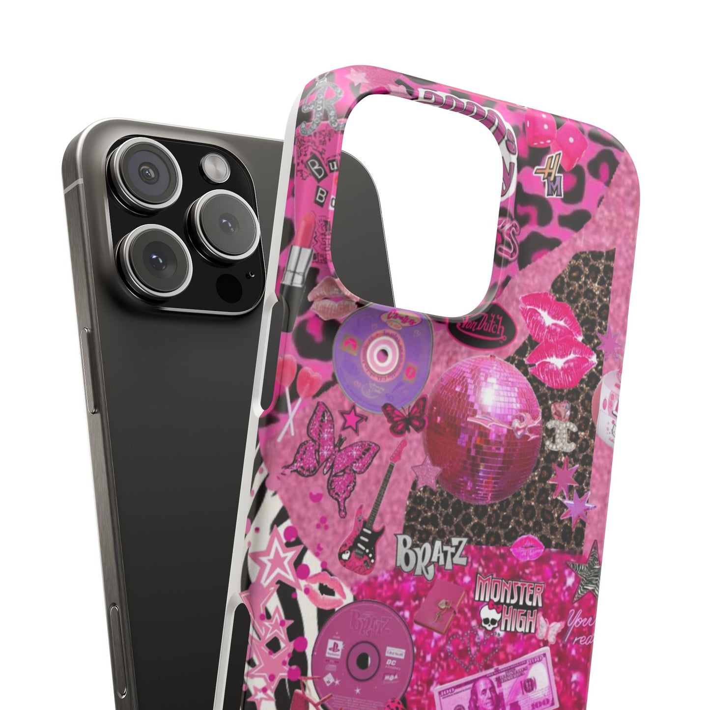 y2k trashy pink phone case