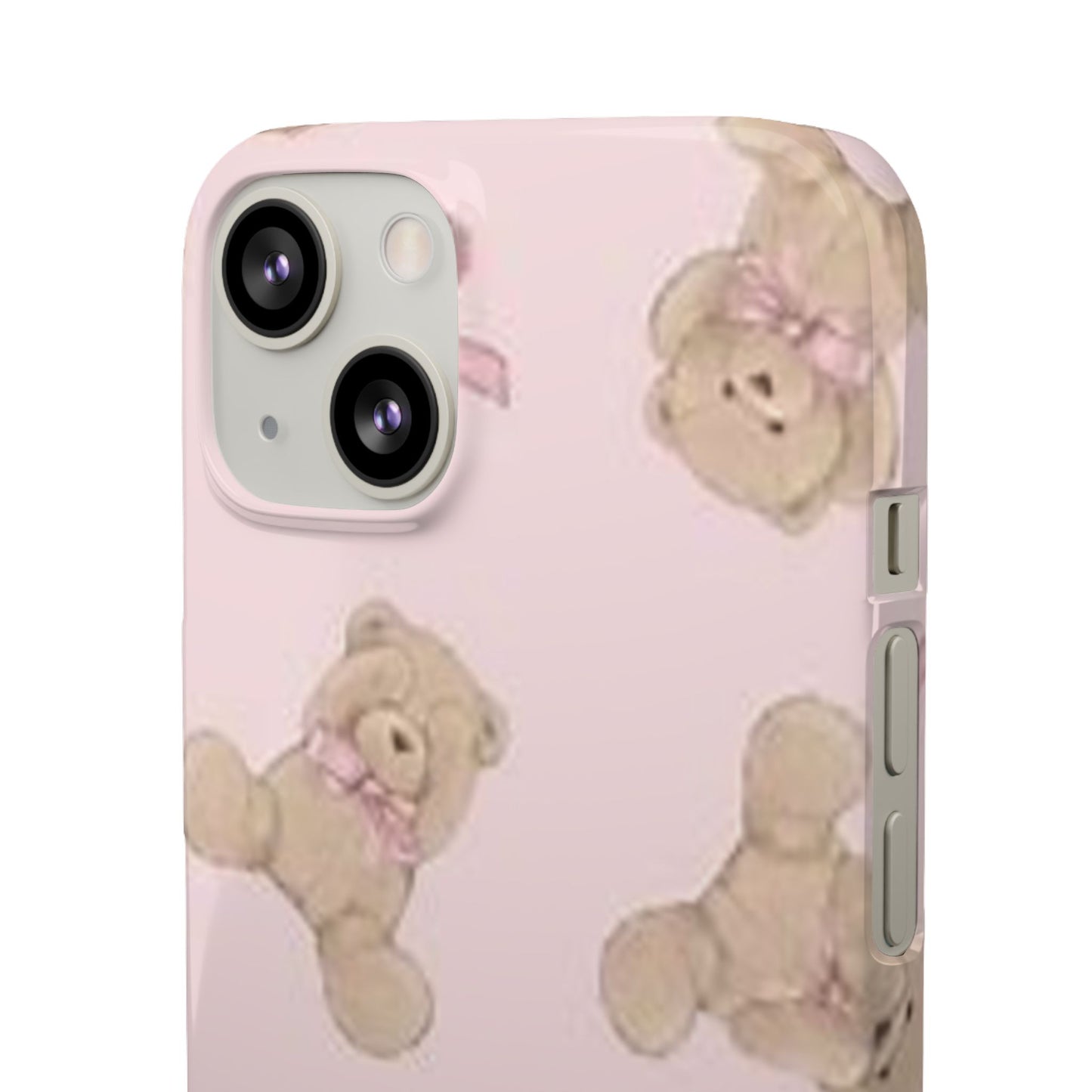 pink background teddy bear phone case