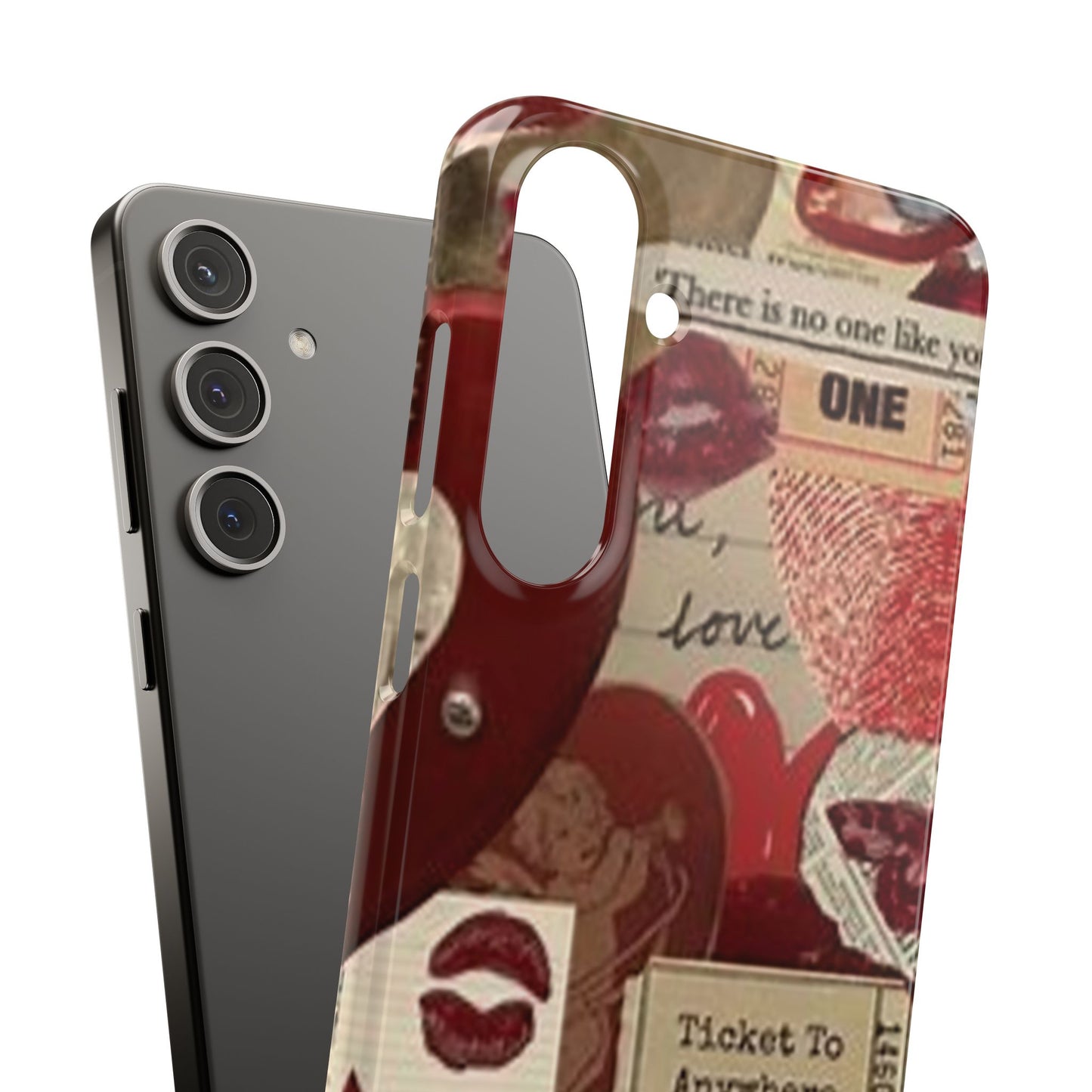 red collage phone case