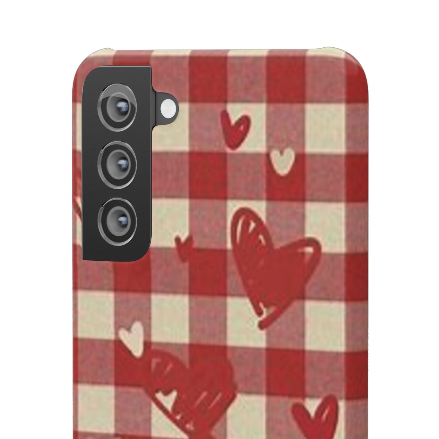 red plaid hearts phone case