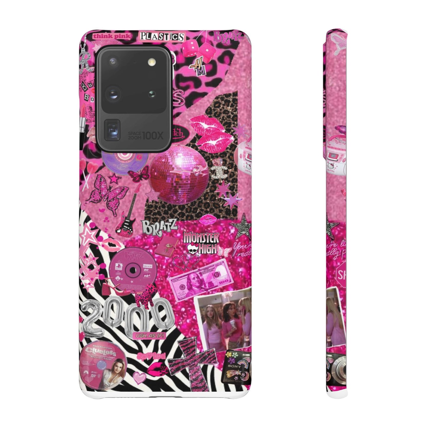 y2k trashy pink phone case