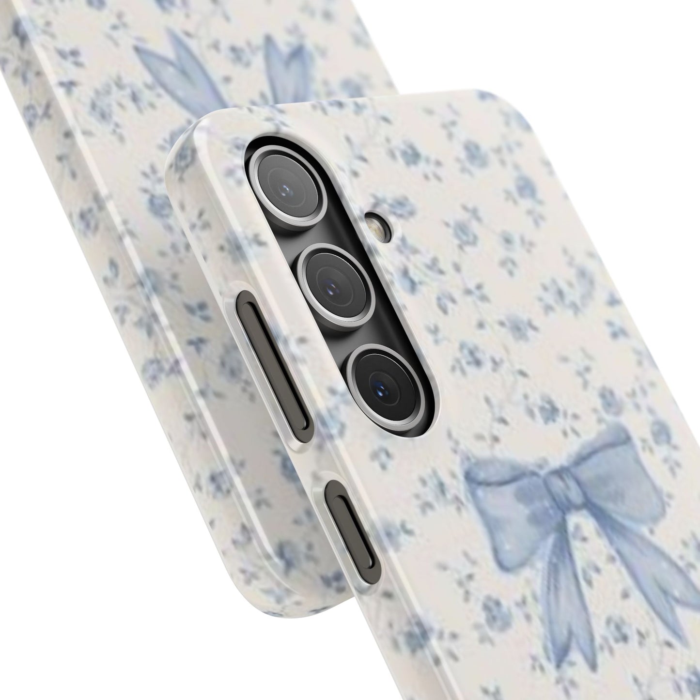 blue flowers and bow phone case