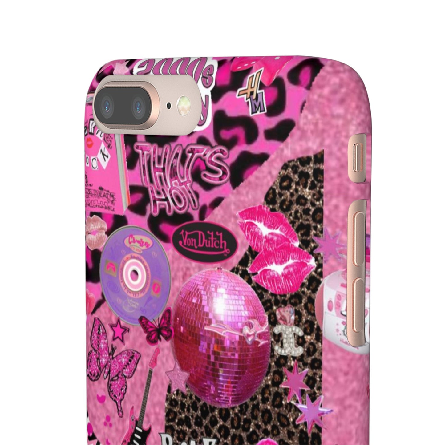 y2k trashy pink phone case