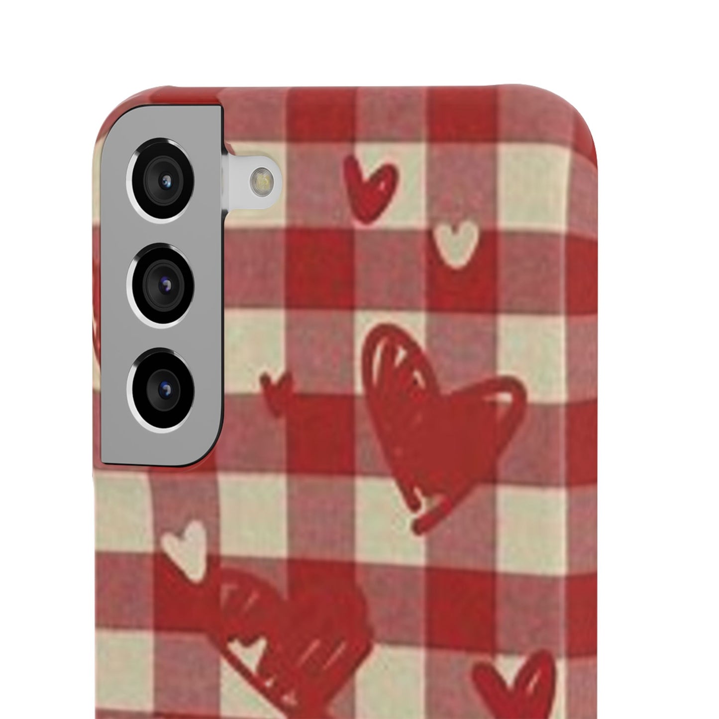 red plaid hearts phone case