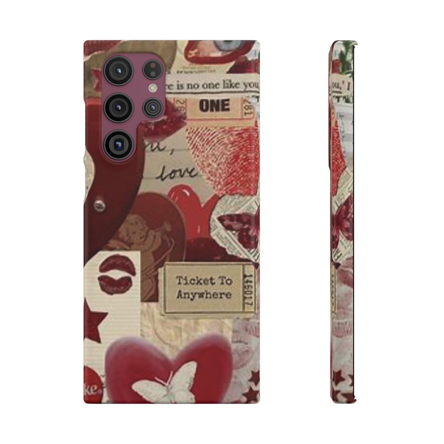 red collage phone case