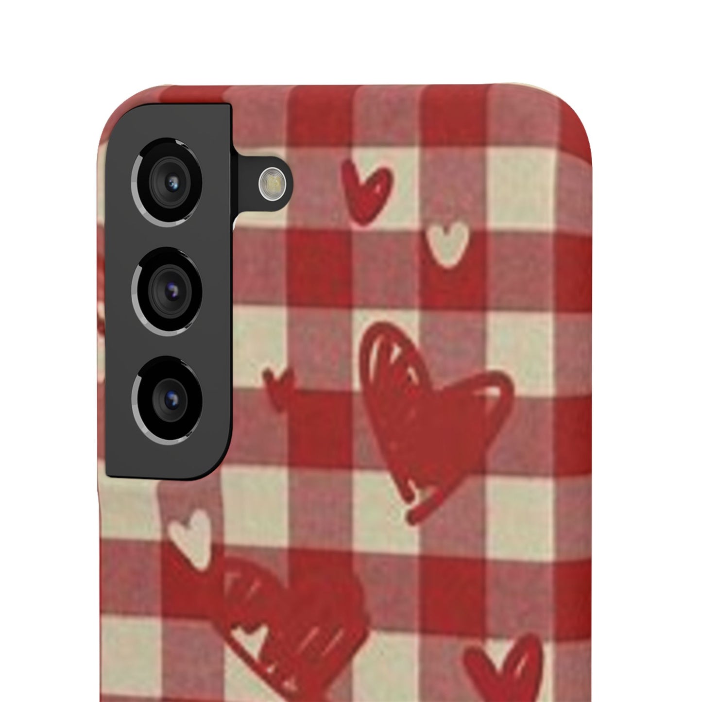 red plaid hearts phone case