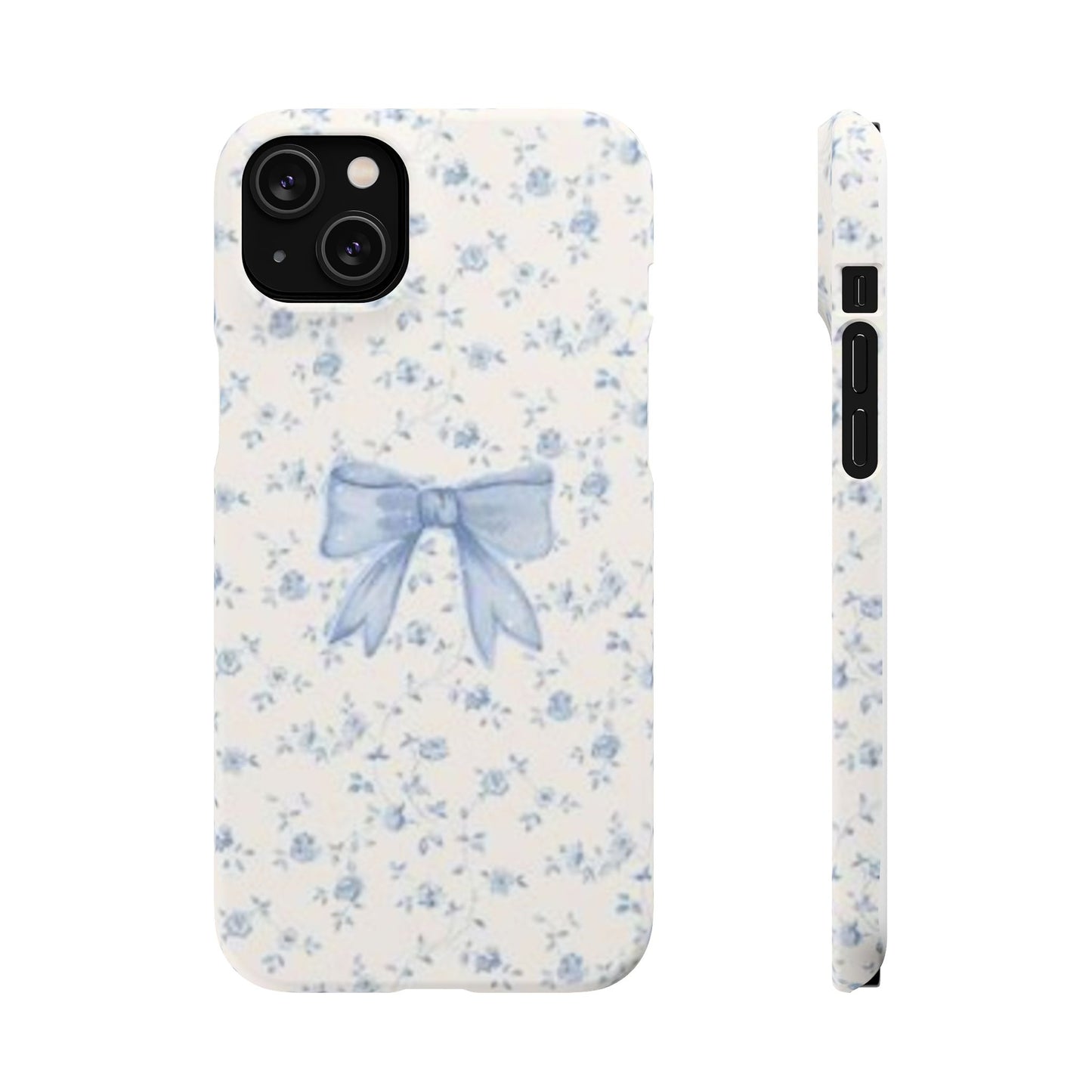 blue flowers and bow phone case