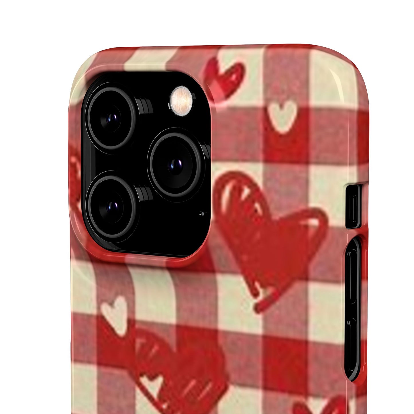 red plaid hearts phone case