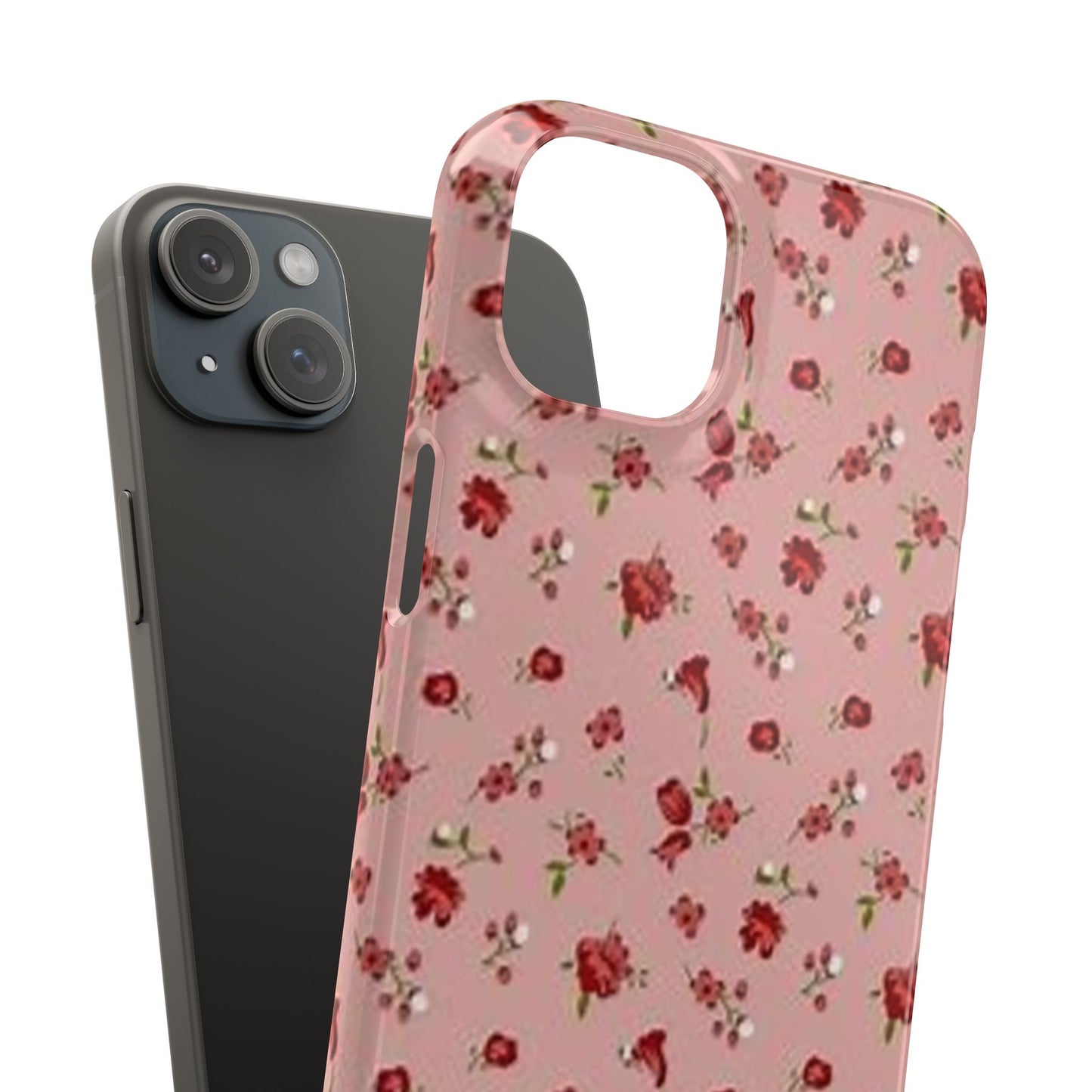 pink flower pattern phone case