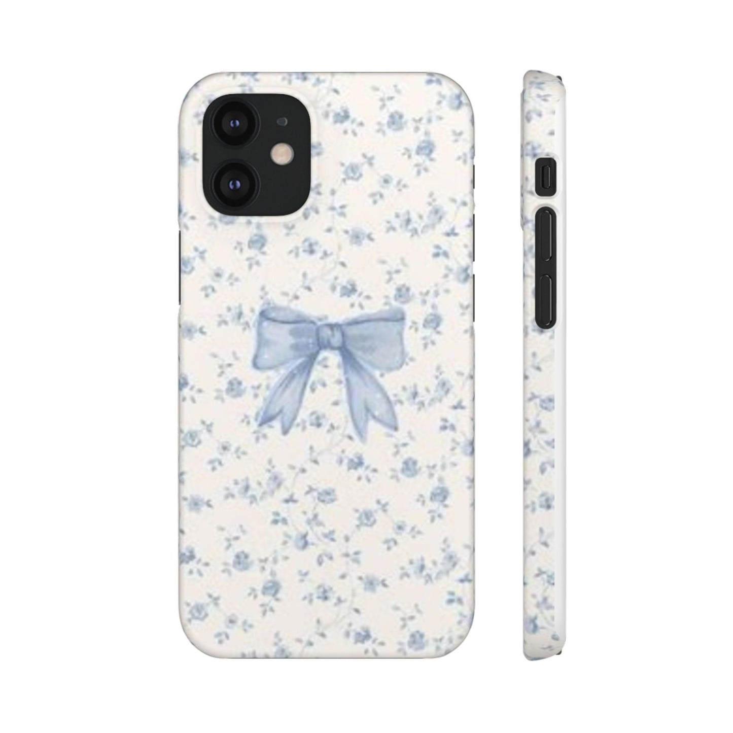 blue flowers and bow phone case