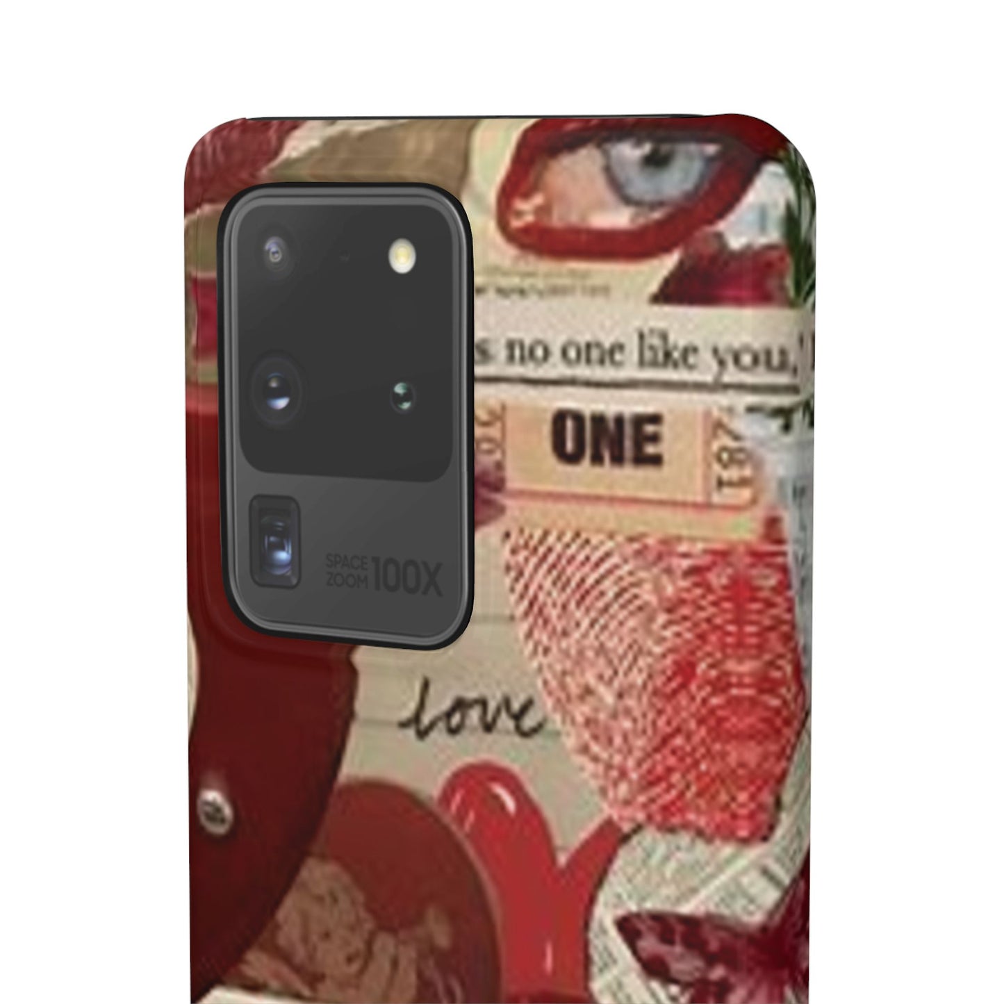 red collage phone case