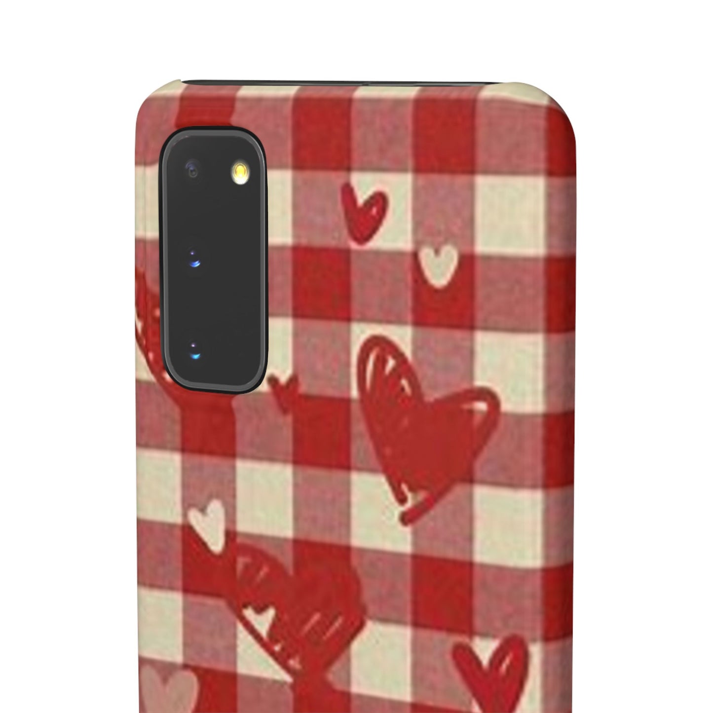 red plaid hearts phone case