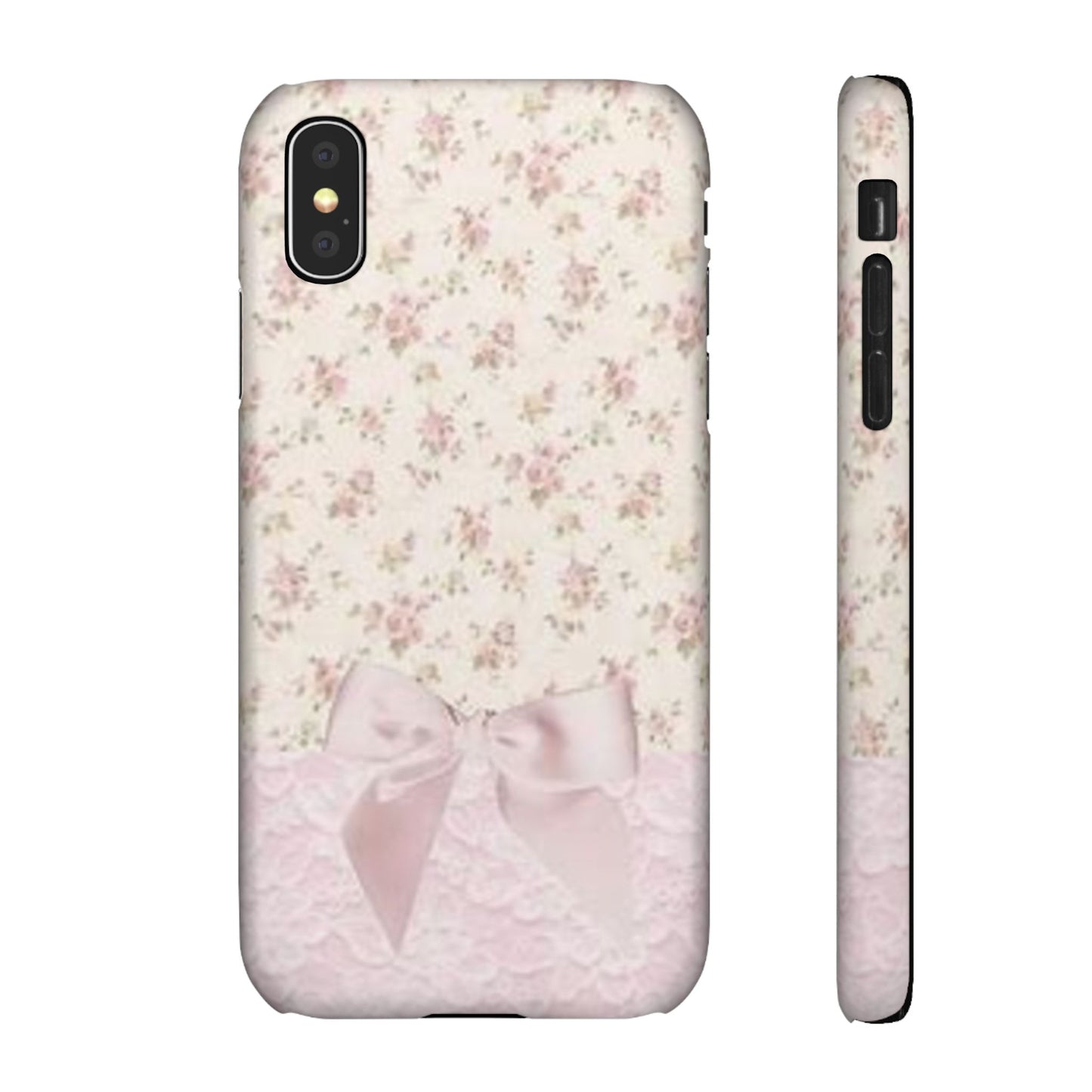 pink flower lace bow phone case