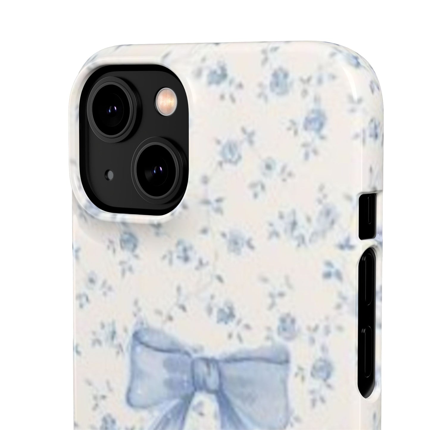 blue flowers and bow phone case