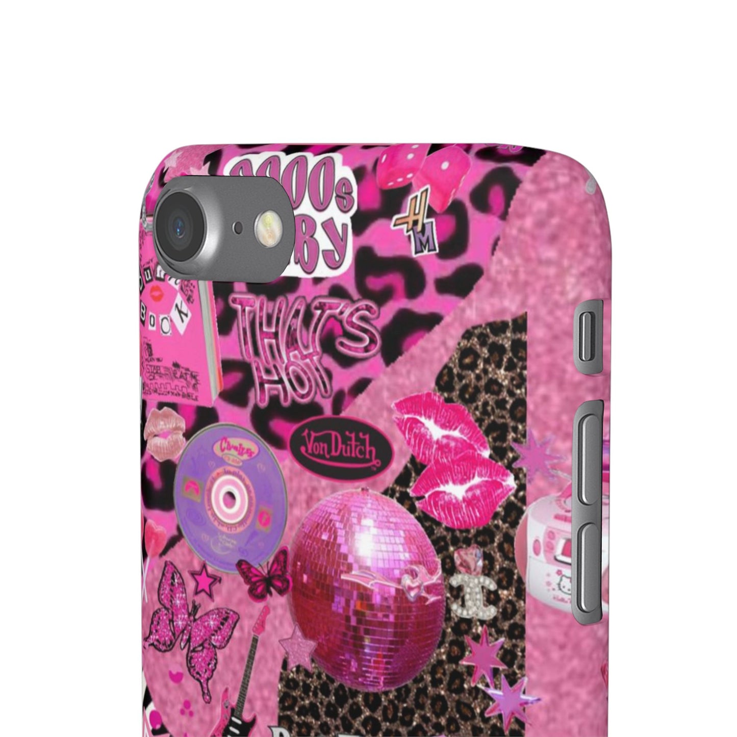 y2k trashy pink phone case