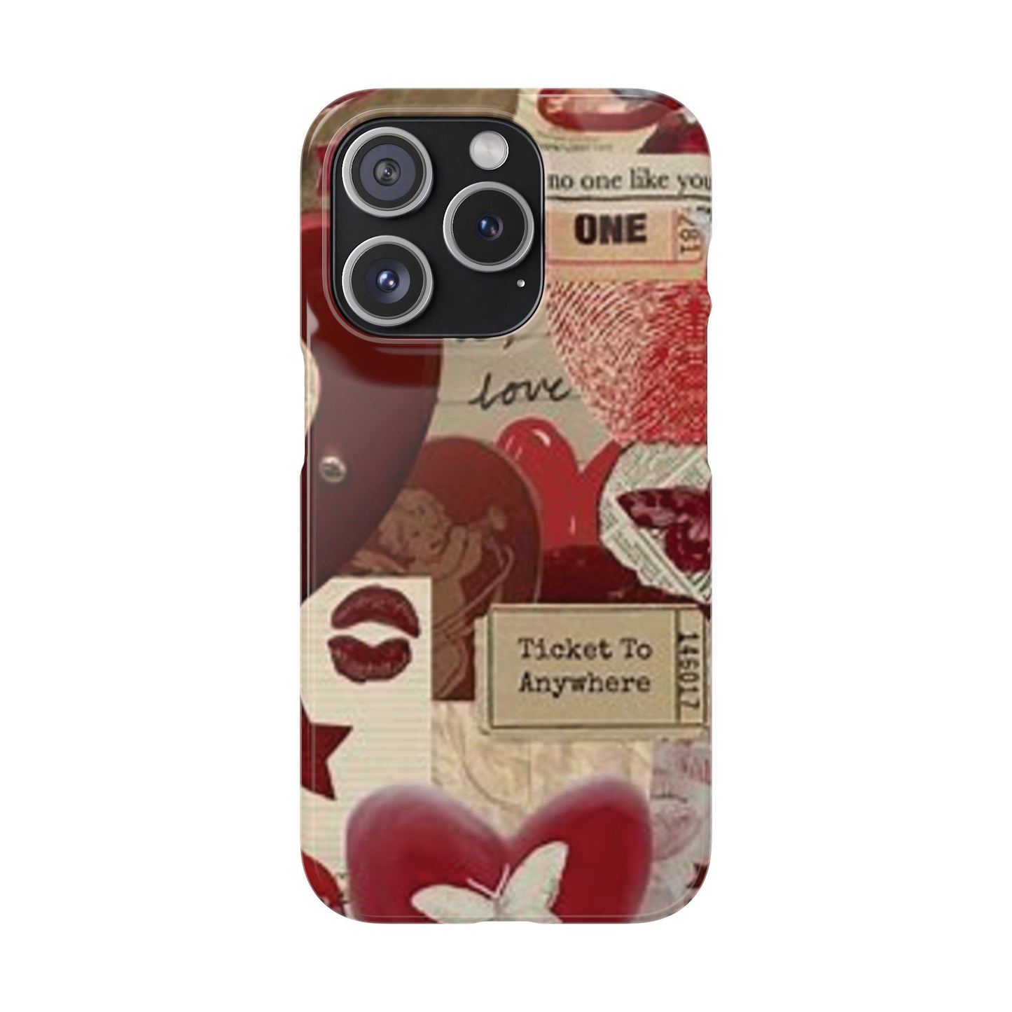 red collage phone case