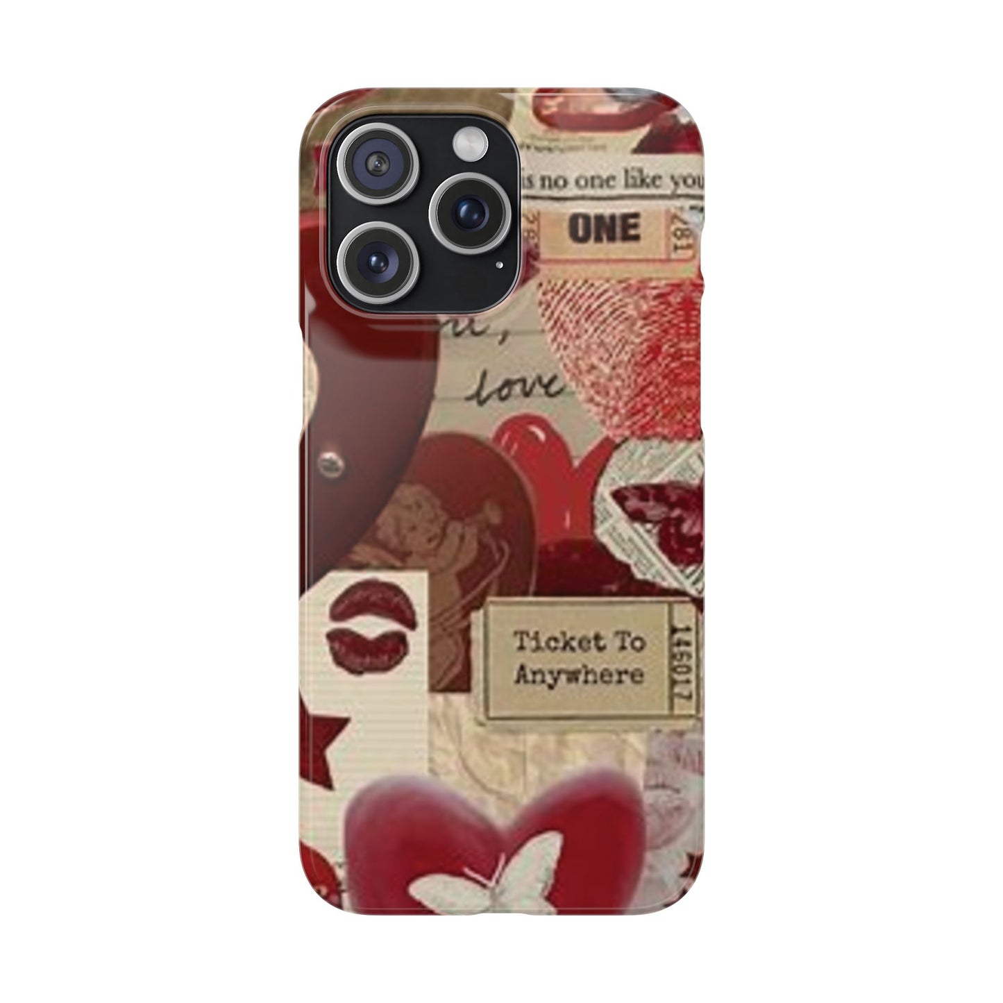 red collage phone case