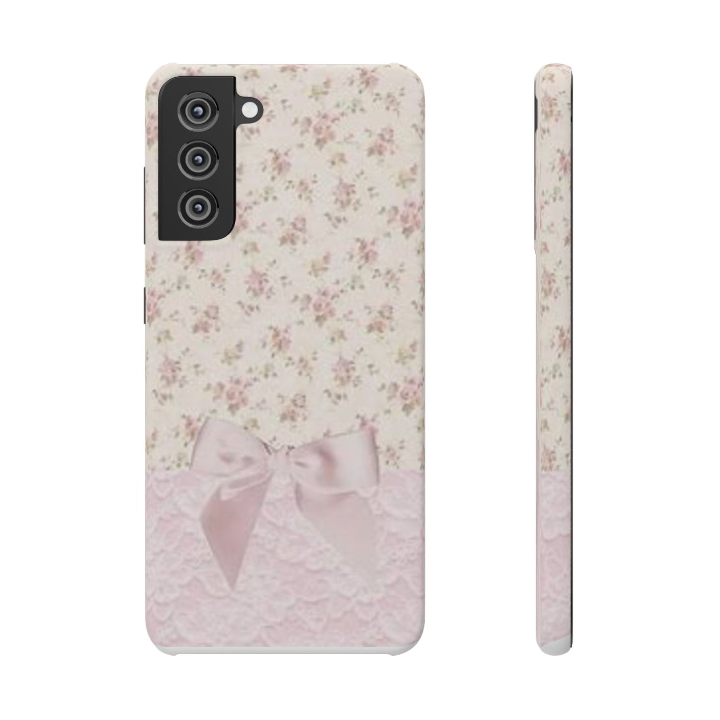 pink flower lace bow phone case