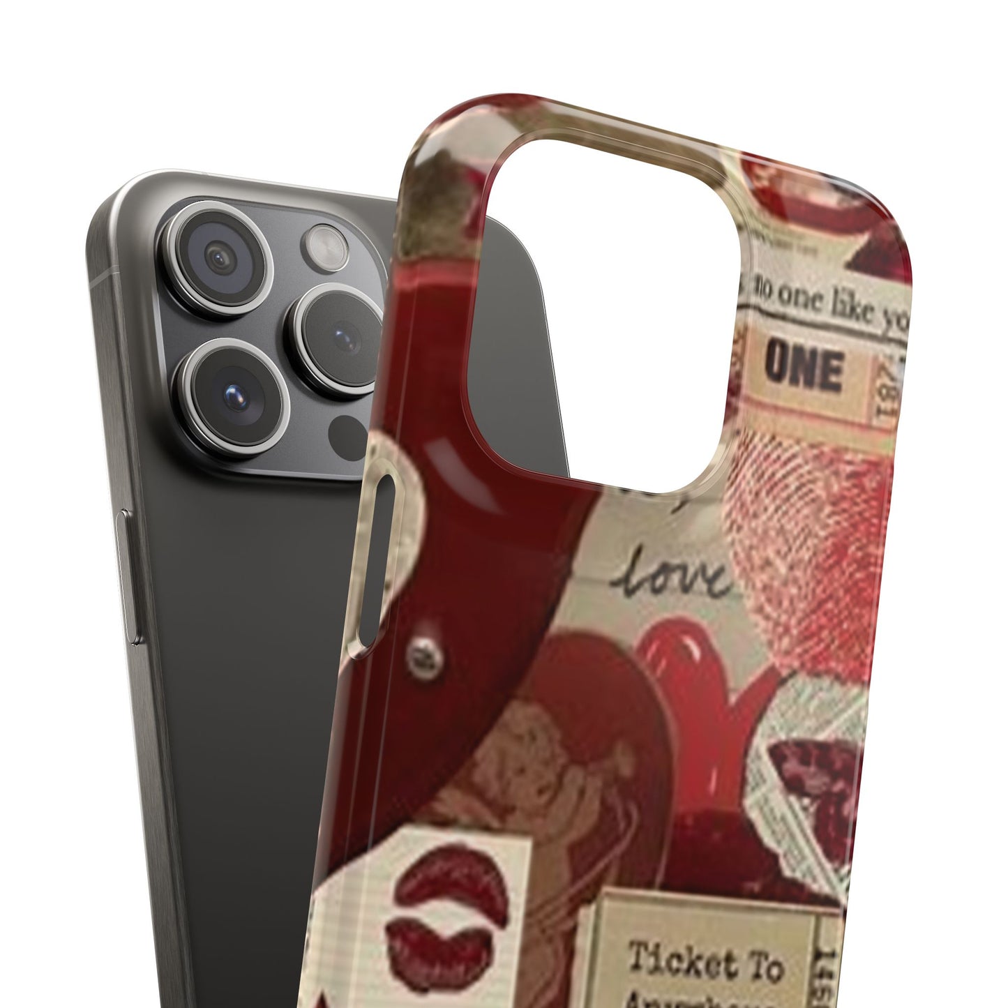 red collage phone case