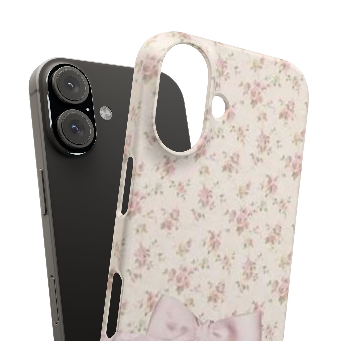 pink flower lace bow phone case