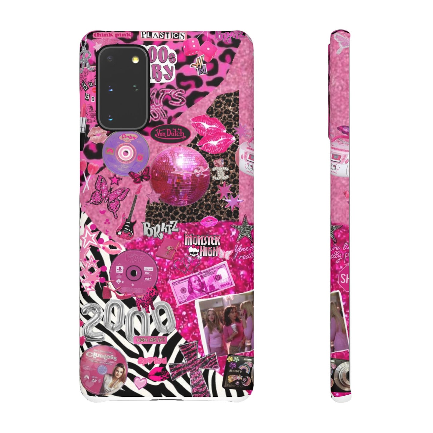 y2k trashy pink phone case