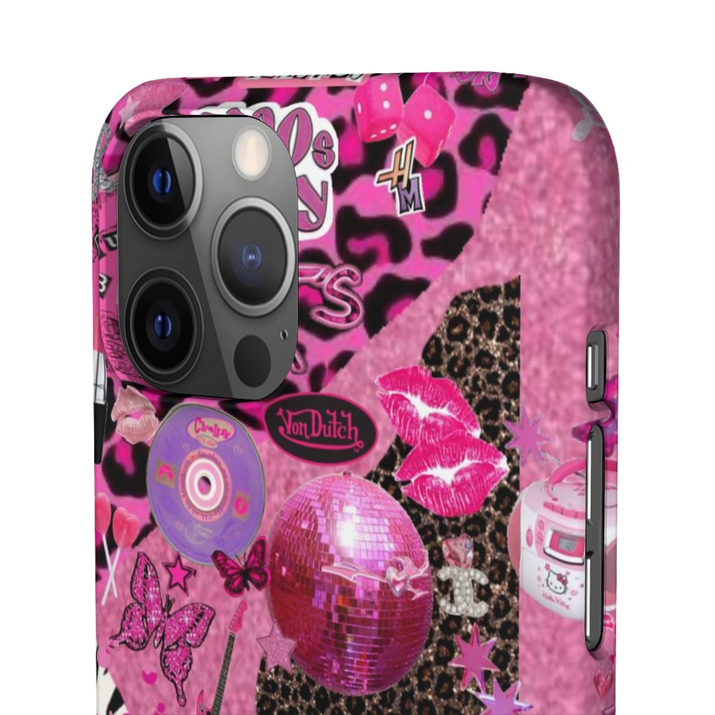 y2k trashy pink phone case