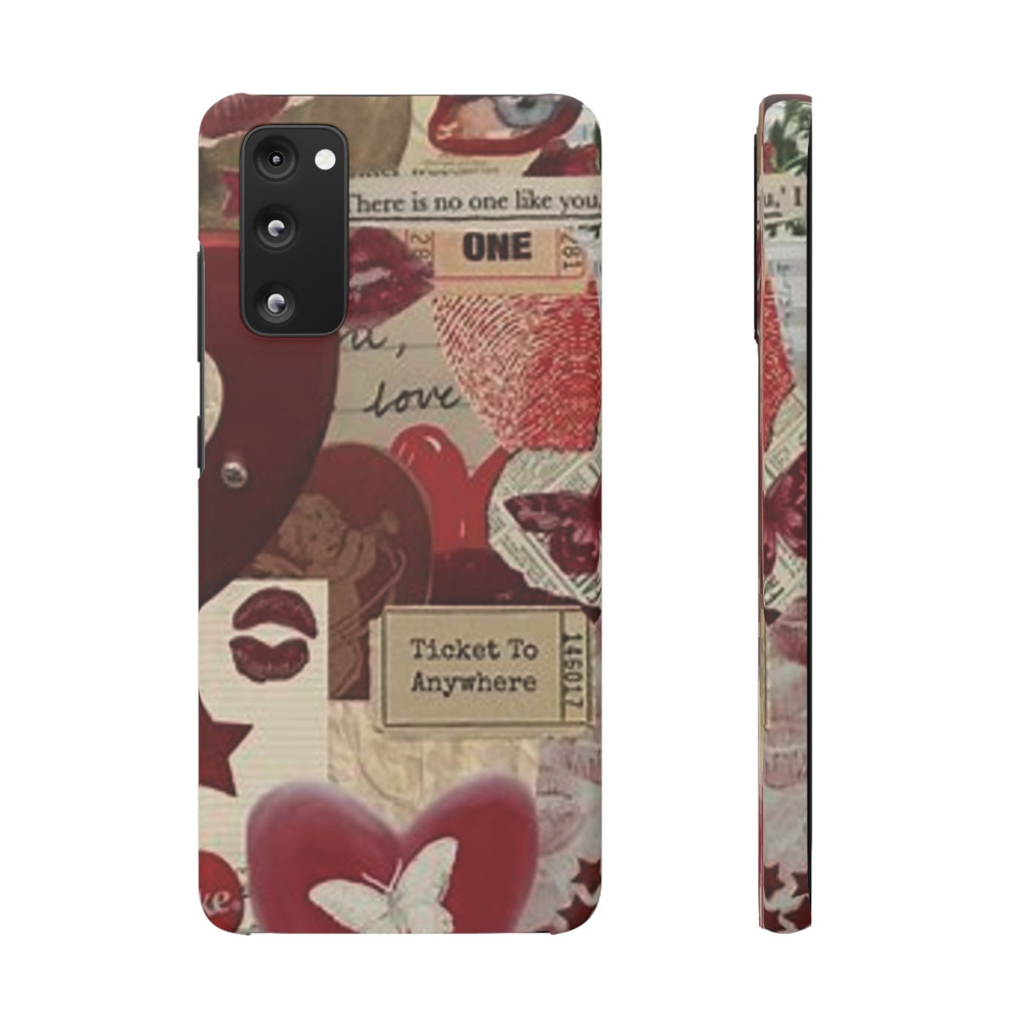 red collage phone case