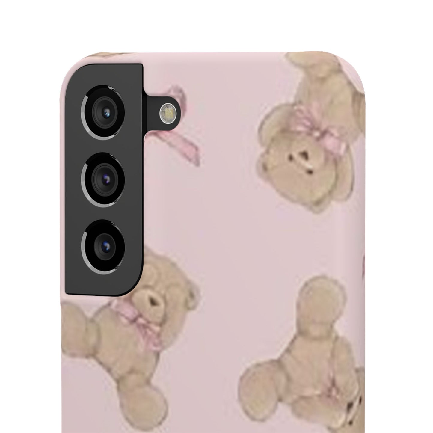 pink background teddy bear phone case