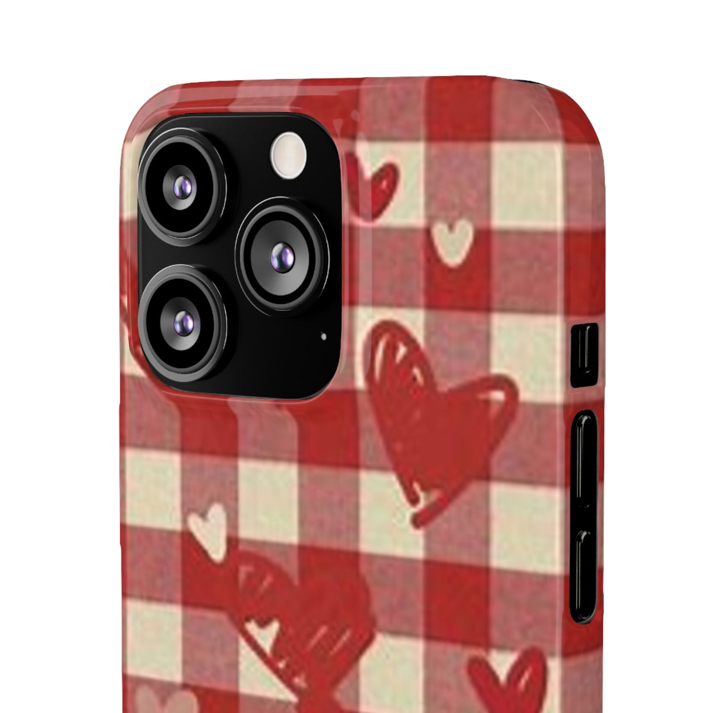 red plaid hearts phone case