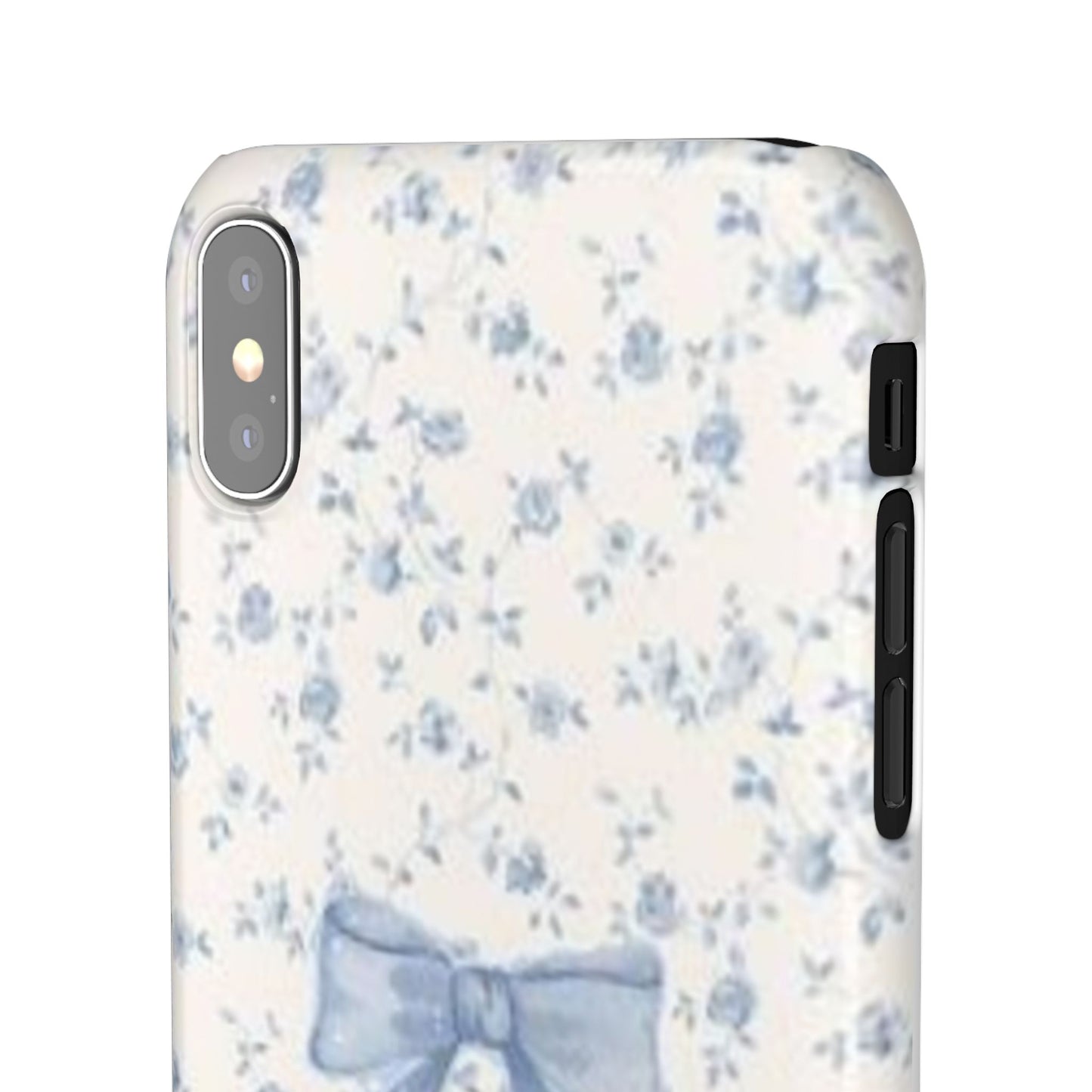 blue flowers and bow phone case