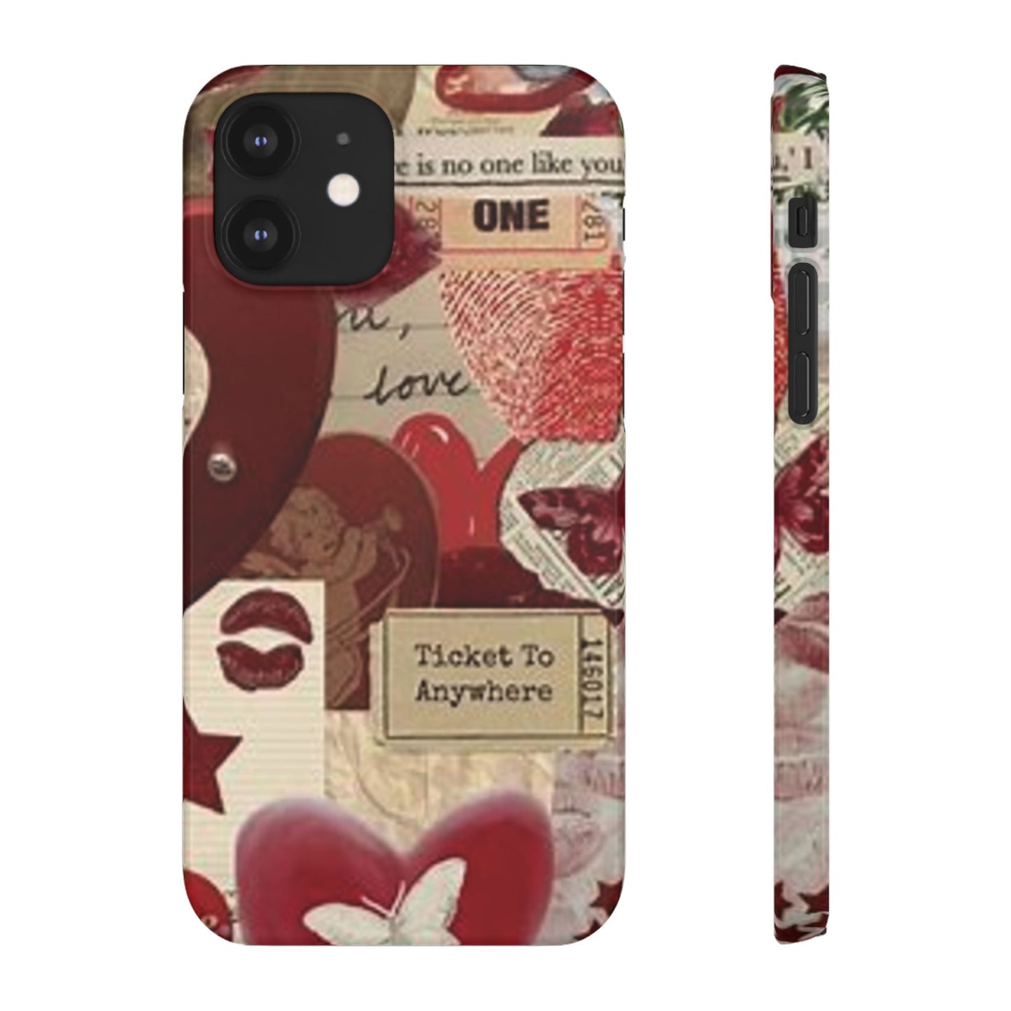 red collage phone case