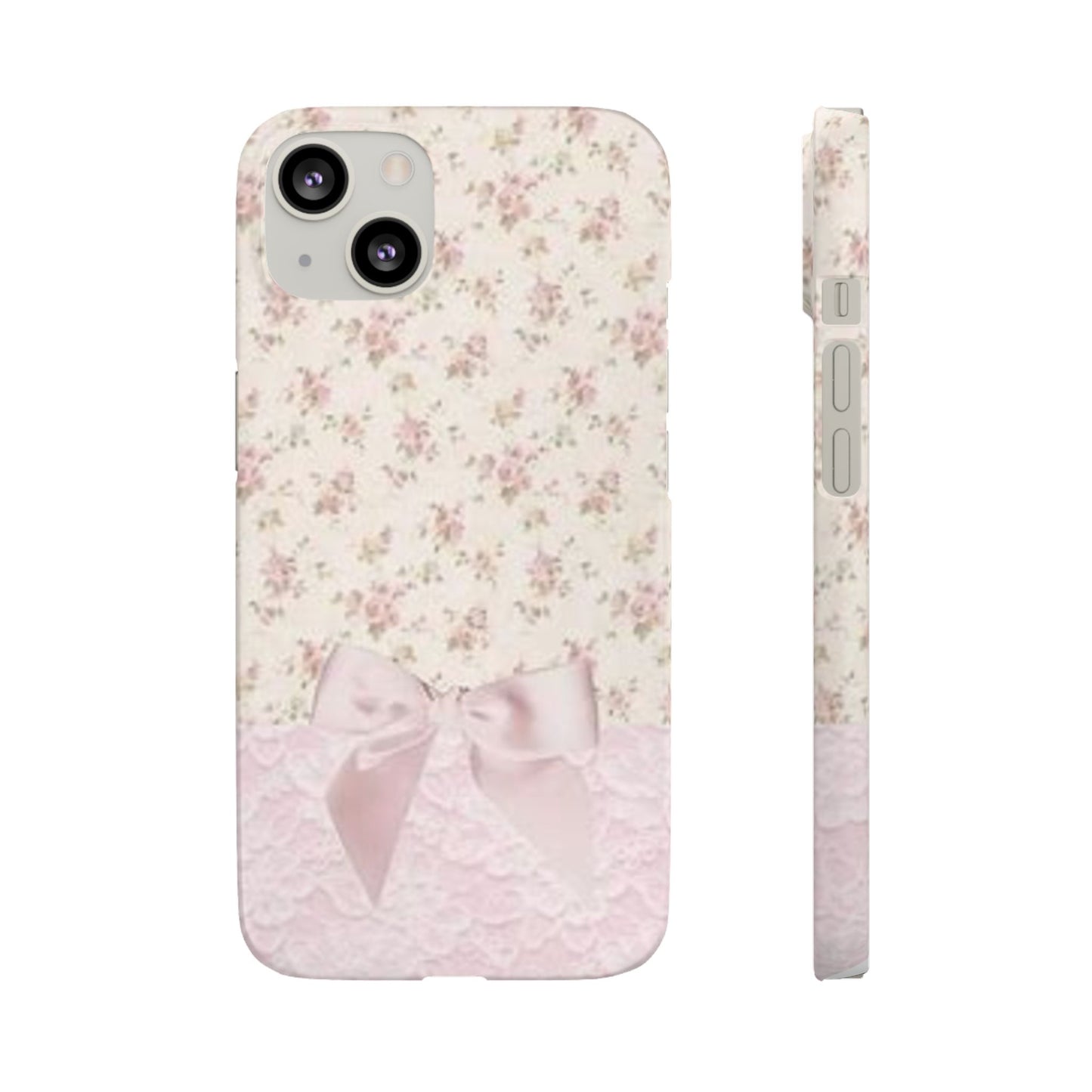 pink flower lace bow phone case