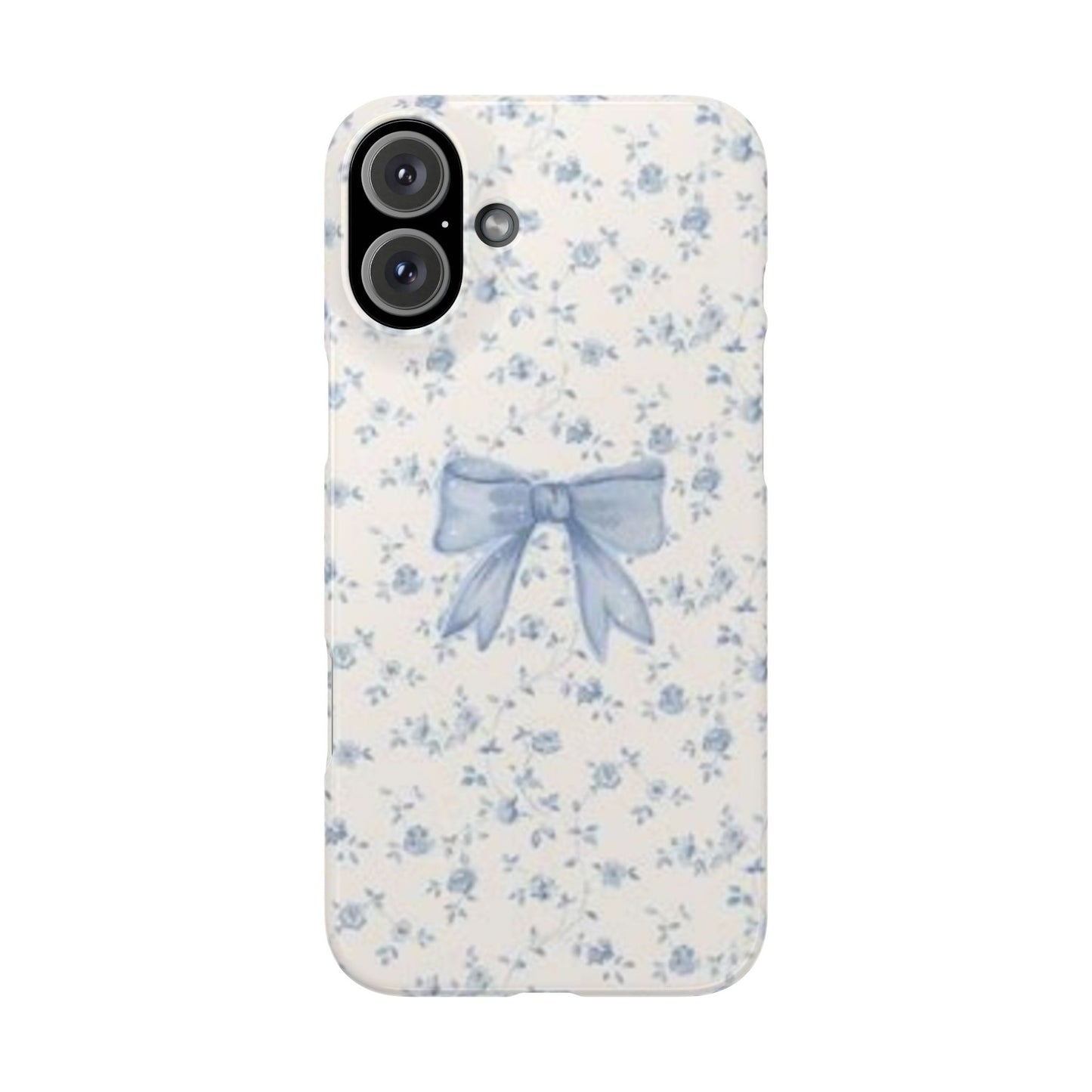 blue flowers and bow phone case