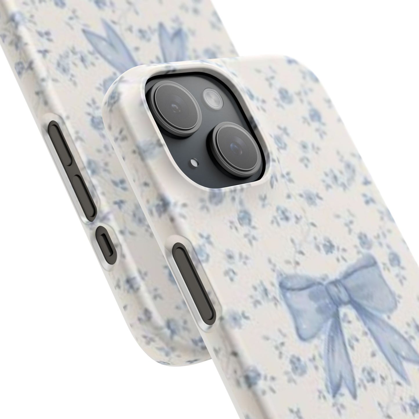 blue flowers and bow phone case