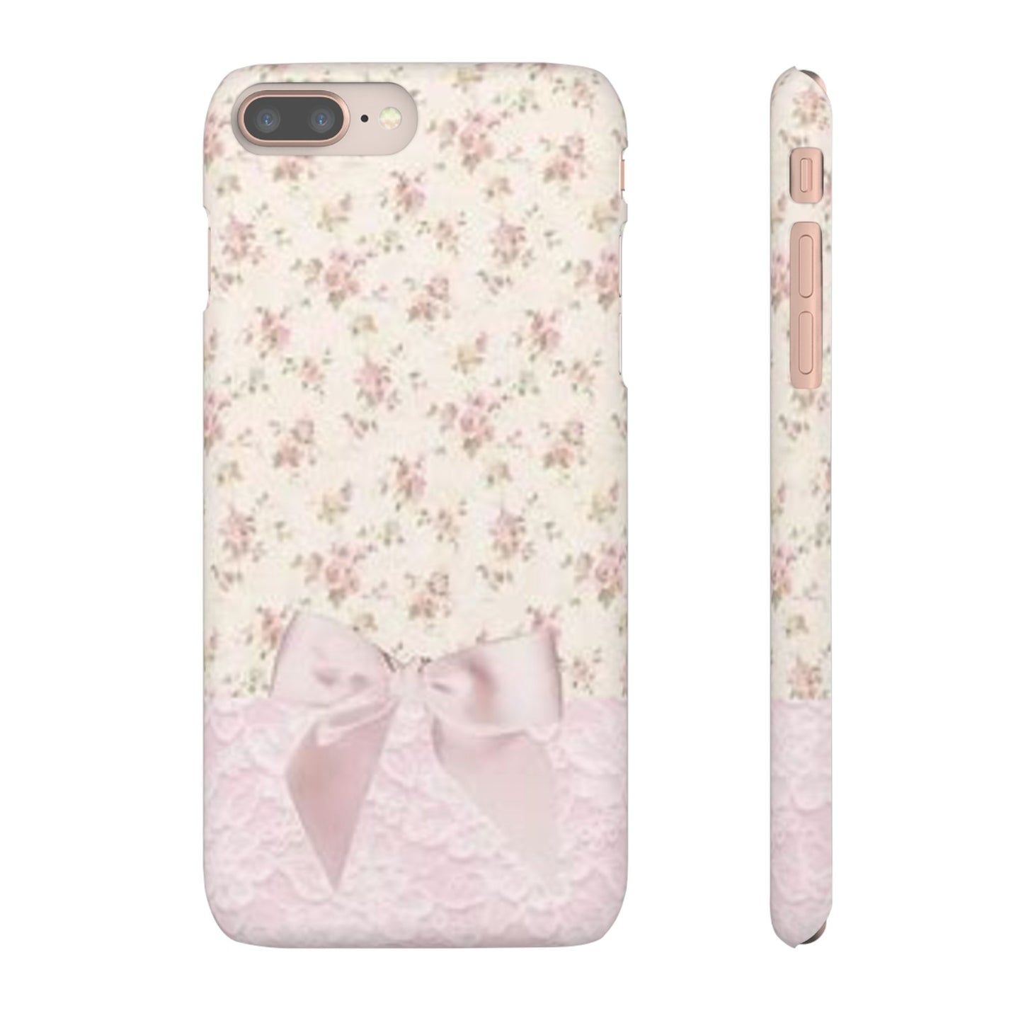 pink flower lace bow phone case