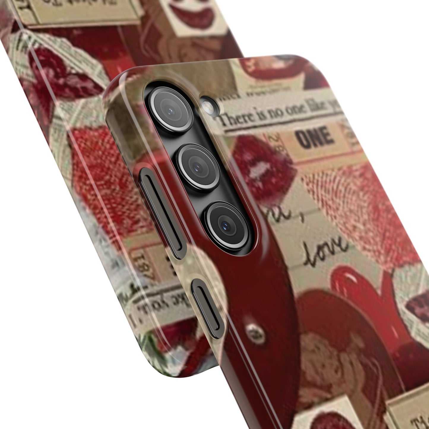 red collage phone case